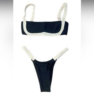 Strawberry Milk Mob Sporty Bikini Set Top & Bottoms Small NWT